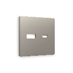 Лицевая панель ALFA (Серо-бежевый матовый) для розетки 2USB A+C QUANT AP3710, фото 1