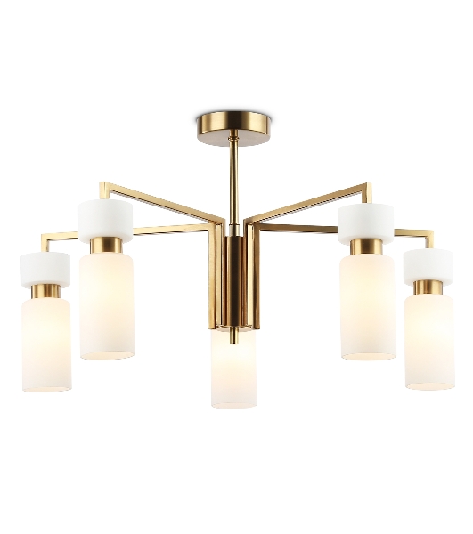 Люстра Ambrella light LH56124/5 BS/FR латунь/белый матовый E14*5 max 40W D605*350