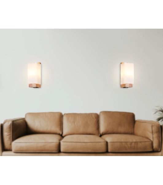 Светильник Ambrella light TR83122 LW/FR светлое дерево/белый матовый E27 max 40W 250*125*100