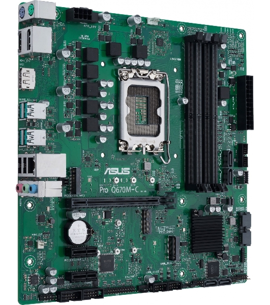 Материнская плата ASUS Pro Q670M-C-CSM, LGA 1700, Intel Q670, 4xDDR5, 6xSATA, 2xM.2, 1xPCIe 4.0 x16, 1xHDMI, 2xDP, 1x1Gb LAN, 4xUSB-A 3.2 Gen 2, 3x3.5 мм, 7.1, mATX