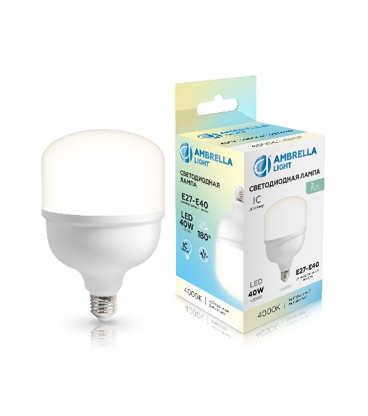 Лампа светодиодная	Ambrella light 1204004 LED T120 40W IC E27-E40 4000K 175-265V