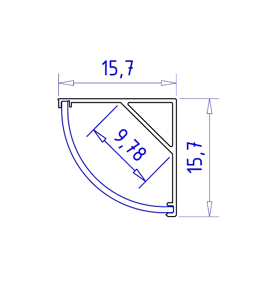 Алюминиевый профиль Ambrella light GP2100WH белый 2000*15.7*15.7