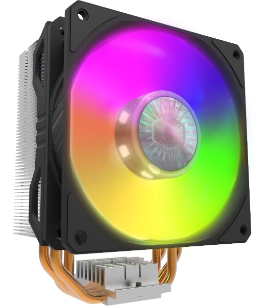 Кулер для процессора Cooler Master Hyper 212 ARGB черный, 120 мм, алюминий/медь, 1800 об/мин, 27 дБ, 4 pin, 150 Вт, 157 мм