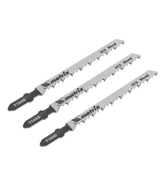 Полотна для электролобзика Matrix по дереву, 3 шт. T144D, 75 х 4мм, HCS