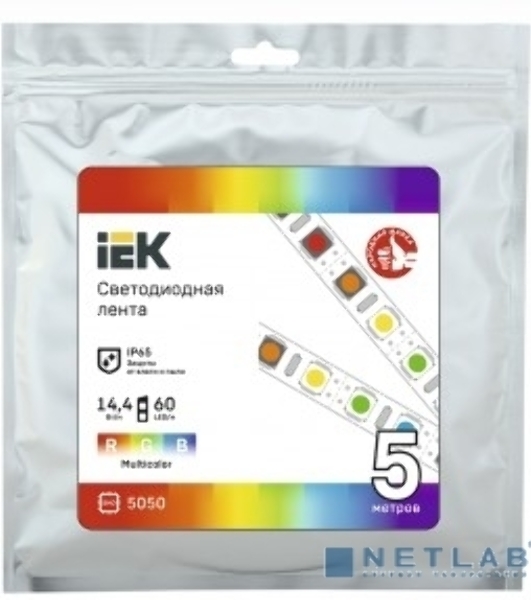 Лента светодиодная IEK LED 5м LSR-5050RGB60-14,4-IP65-12В IEK
