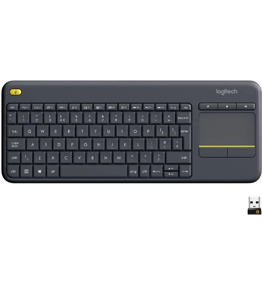Клавиатура Logitech K400 Wireless Touch Plus беспроводная, радиоканал, чёрный