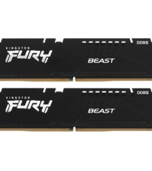 Оперативная память Kingston Fury Beast, DDR5, 32GB (1x32 GB), 6000 MHz, CL36, DIMM, радиатор, черный