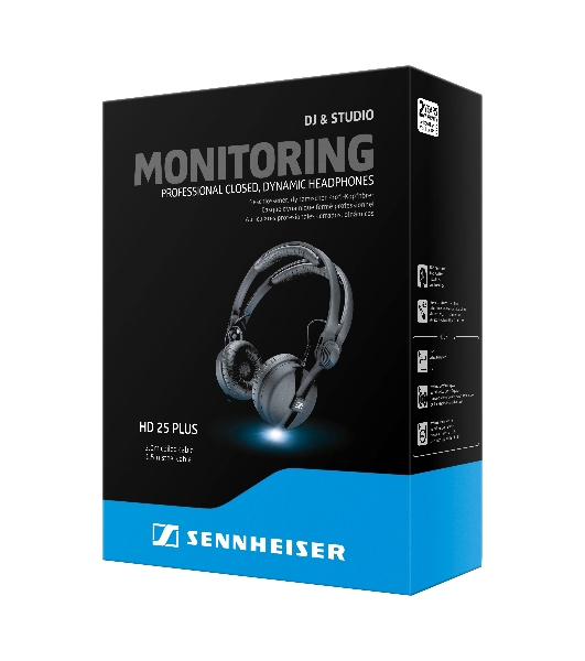 Проводные наушники Sennheiser HD 25 PLUS черный, накладные, Jack 3.5 мм