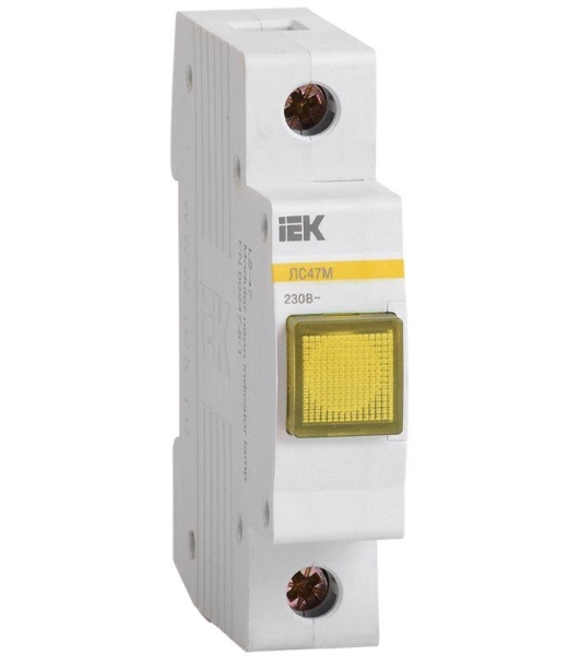 Лампа сигнальная ЛС-47М жел. IEK MLS20-230-K05