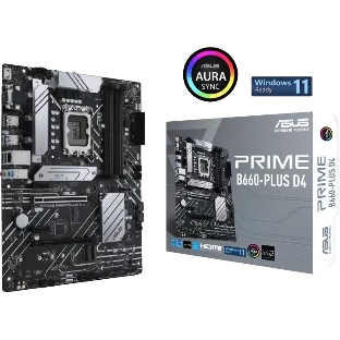 Материнская плата ASUS PRIME B660-PLUS D4, Socket LGA 1700, Intel B660, 4xDDR4, 4xSATA, 3xM.2, 1xPCIe 4.0 x16, 1xPCIe 3.0 x4, 1xHDMI, 1xDP, 1xVGA, 1x 1Gb LAN, 1xUSB-C 3.2 Gen 2x2, 2xUSB-A 3.2 Gen 2, 1xUSB-A 3.2 Gen 1, 2xUSB-A 2.0, 7.1, ATX