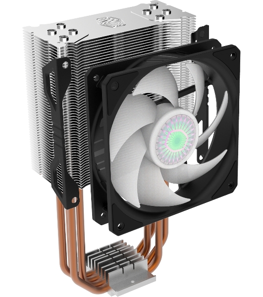 Кулер для процессора Cooler Master Hyper 212 ARGB черный, 120 мм, алюминий/медь, 1800 об/мин, 27 дБ, 4 pin, 150 Вт, 157 мм