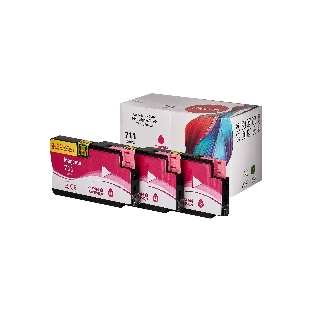 Набор струйных картриджей Sakura CZ135A (№711 Magenta 3-pack) для HP, пурпурный, 26 мл.