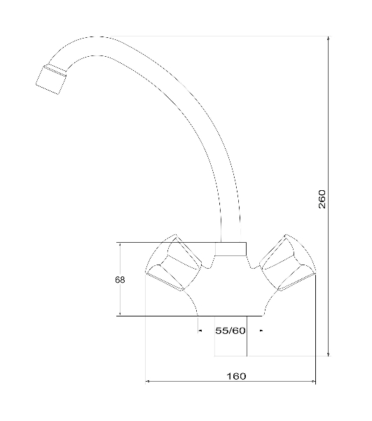 PL4-271F Смеситель для кухни с высоким изливом из высокопрочного пластика- БЕЛЫЙ