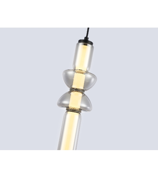 Подвесной светодиодный светильник Ambrella light LH11021 BK/SM черный/дымчатый 17W 3000K D120*435