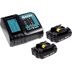 Набор Makita 2 шт BL1815N аккумулятор + 1 шт DC18SD зарядное устройсво + кейс 197143-8, фото2