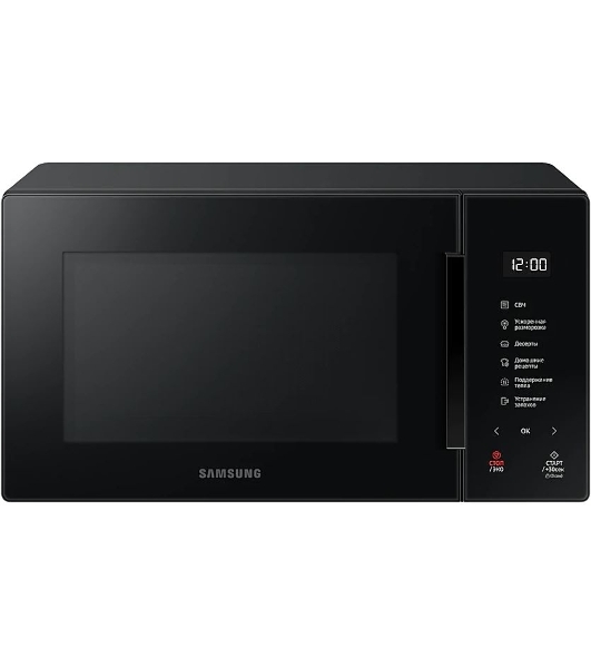 Микроволновая печь Samsung MS23T5018AK/BW черный, 23 л, 800 Вт, переключатели - сенсор