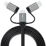 Кабель Crown USB - microUSB/USB Type-C/Lightning CMCU-3182 черный, фото2