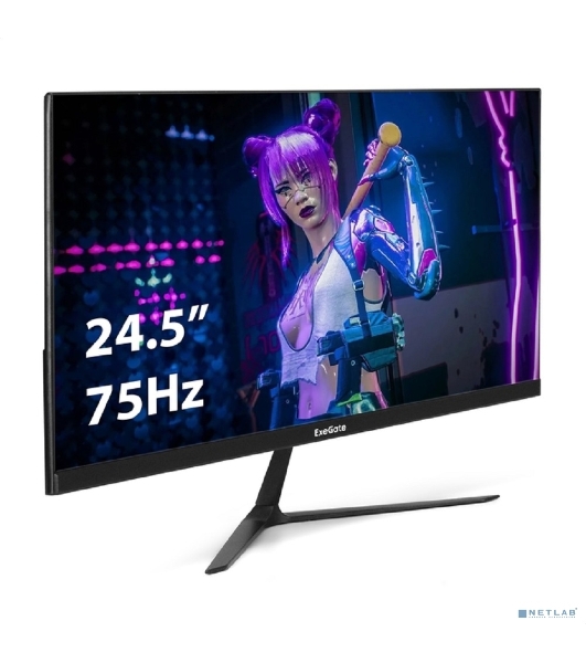 Монитор 24.5' ExeGate SmartView EH1500A IPS 1920x1080, 75 Гц, 5 мс, 16:9, 250 кд/м², 1xVGA, 1xHDMI, 1xDP, 3.5 мм, черный