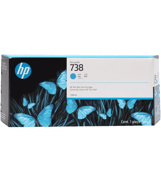 Картридж струйный HP 738 300-ml Cyan DesignJet Ink Cartridge