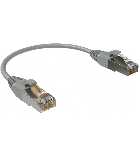 Патч-корд Sysmatrix PC 4545.5ES26.015LSZHGY F/UTP RJ-45 вил.-вилка RJ-45 кат.5E 0.15м серый LSZH