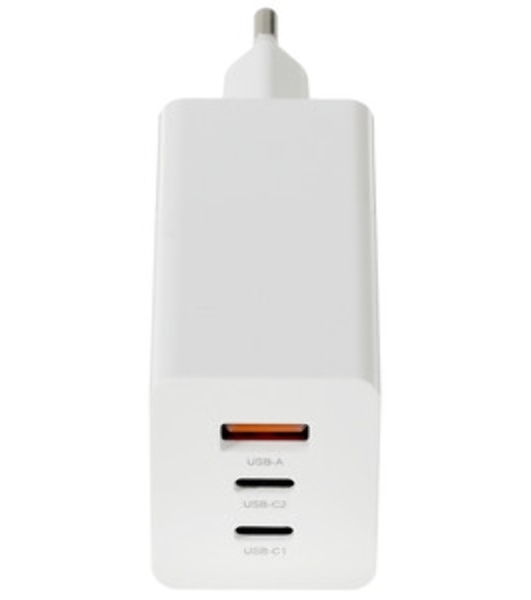 Сетевое зарядное устройство Maxvi A483GN 65W, 1xUSB-A, 2xUSB-C, черный