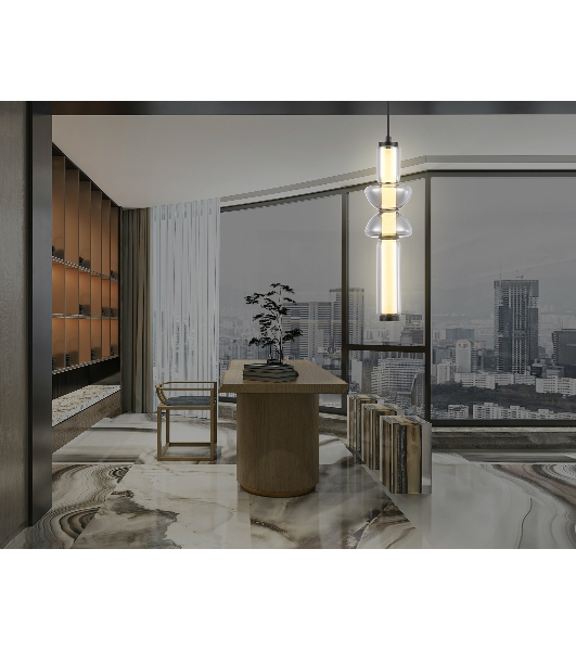 Подвесной светодиодный светильник Ambrella light LH11021 BK/SM черный/дымчатый 17W 3000K D120*435