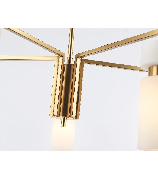 Люстра Ambrella light LH56124/5 BS/FR латунь/белый матовый E14*5 max 40W D605*350