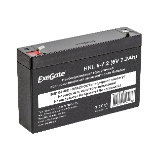 Батарея для ИБП ExeGate HRL 6-7.2 (6V 7.2Ah), клеммы F1