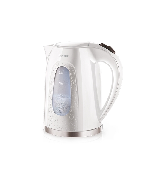 Электрочайник Centek CT-0041 белый, 2.0 л, 2200 Вт, скрытый нагревательный элемент
