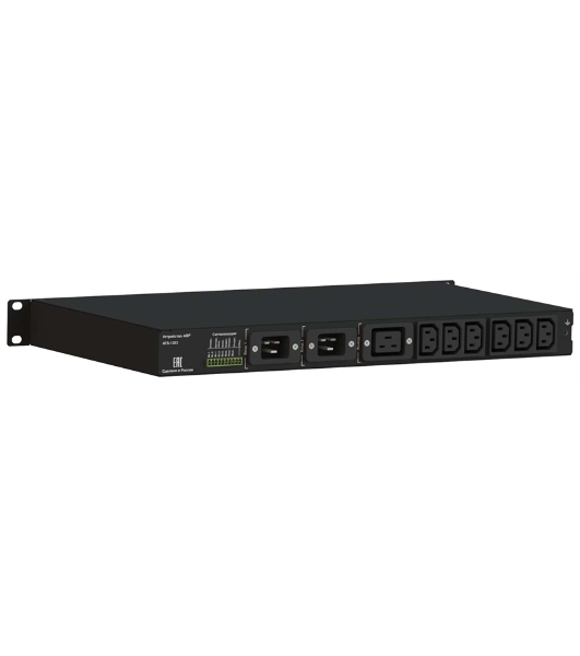 Автоматический ввод резерва Elemy ATS-1203/16/S/E/DO, 1U, 220B, 16A, Ethernet, Digital Output, in (2) C20, out (1) C19 (6) C13