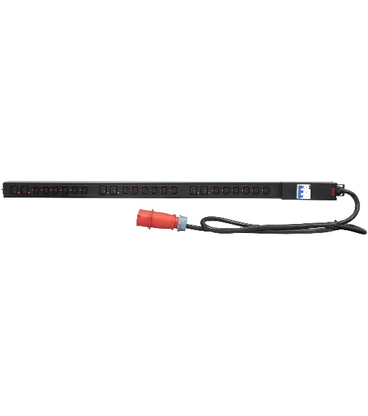 Блок распределения питания Powercom PDU-32AV24-18C3-6C9-3P верт.размещ. 18xC13 6xC19 3x32A IEC 60309 2м