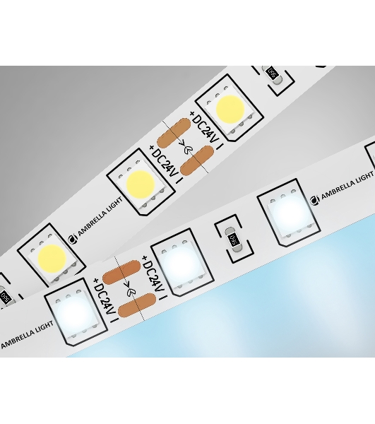 Светодиодная лента Ambrella light GS4003 5050 60Led/ 14.4W m/ 24V IP20 6500K/ 5000*10*1.87mm (2 конт.)