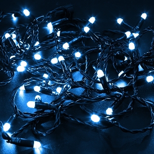 Гирлянда Neon-night Нить 10м, эффект мерцания (каждый 5-ый), черный ПВХ, 230В, Синий