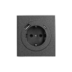 Розетка Kranz STRONG 1-ая с/з с/у з/ш 16А с USB A+C быстрой зарядки 5В/3А графит, фото 1