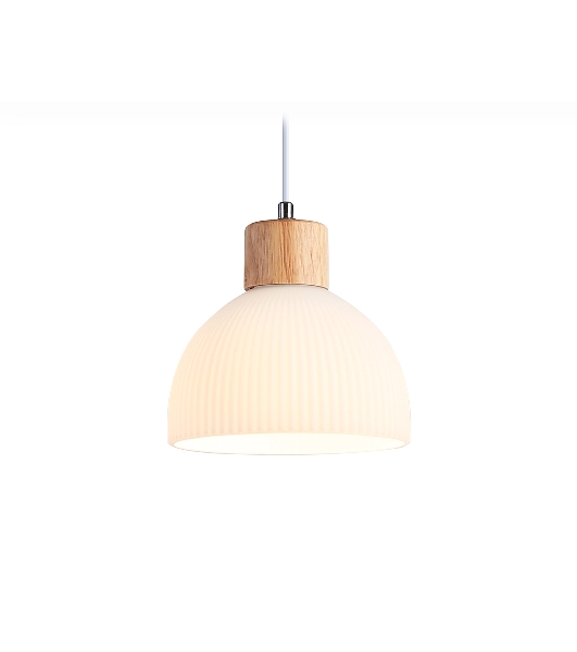 Светильник Ambrella light TR83133 LW/FR светлое дерево/белый матовый E27 max 40W D180*1040