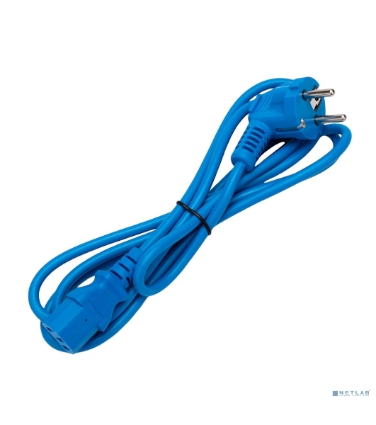 Кабель питания Cablexpert PC-186-VDE-B-1.8M, Schuko-C13, 3x0.75мм2, 10A, с заземлением, медь, 1.8м, синий, пакет
