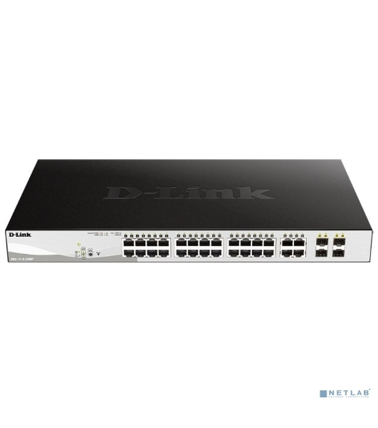Коммутатор D-Link DGS-1210-28MP/F3A, 24×1 Гбит/с + 4×1 Гбит/с Combo, настраиваемый