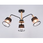 Светильник Ambrella light TR4740/3 BK/LW черный/светлое дерево E27/3 max 40W D760*350, фото5