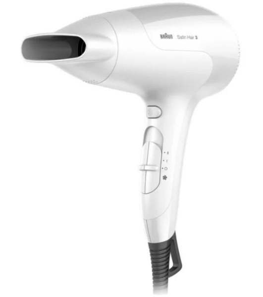 Фен Braun HD385 Satin Hair 3 белый, 2000 Вт, ионизация