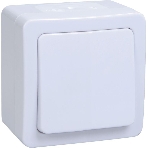 Выключатель IEK EVMP10-K01-10-54-EC ВС20-1-0-ГПБ выкл 1кл о/у IP54 (цвет клавиш: белый) ГЕРМЕС PLUS, фото 1