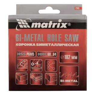 Коронка Matrix BIMETAL, 102 мм