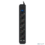 Фильтр SVEN SF-05LU 1,8 м (5 евро розеток,2хUSB(2,4А)) черный, цветная коробка Surge protector SVEN SF-05LU 1,8 м (5 евро розеток,2хUSB(2,4А)) черный, цветная коробка, фото7