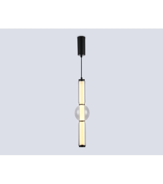 Подвесной светодиодный светильник Ambrella light LH11023 BK/SM черный/дымчатый 17W 3000K D120*520