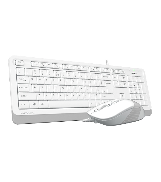 Комплект клавиатура+мышь A4Tech FStyler F1010 проводной, USB, 1600 DPI, белый/серый