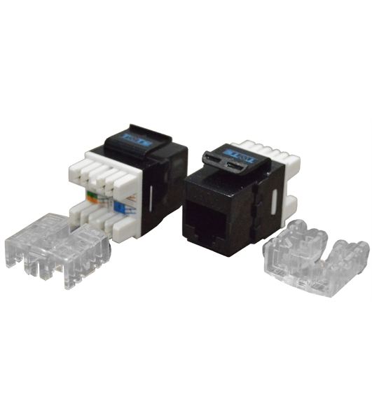 Модуль Keystone RJ45, Cat.6, UTP, 180 градусов, черный