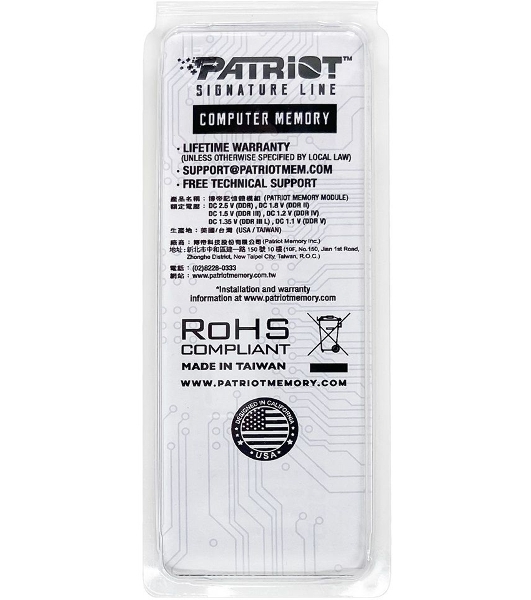 Оперативная память Patriot, DDR5, 8GB (1x8 GB), 4800 MHz, CL40, SO-DIMM