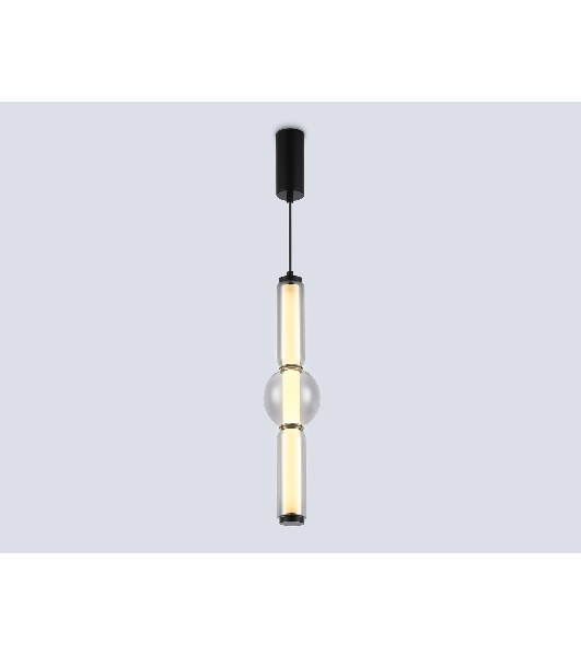 Подвесной светодиодный светильник Ambrella light LH11023 BK/SM черный/дымчатый 17W 3000K D120*520