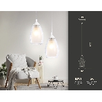 Светильник Ambrella light TR3534 WH/CL/FR белый/прозрачный/белый матовый E27 max 40W D120*800, фото5