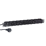 Блок розеток горизонтальный ExeGate ServerPro PDU-19H013 Al-6C19-EU3-SW, 19', 1U, Алюминий, 6 IEC 320 C19, кабель с евровилкой VDE-250V-16A-3*1.5мм2, 3 метра, выкл. с подсветкой, черный, фото 1
