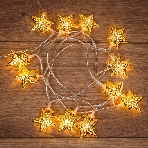 Гирлянда светодиодная Neon-night на солнечной батарее 'Звезды' 12 LED теплый белый 1,2 метра, фото 1
